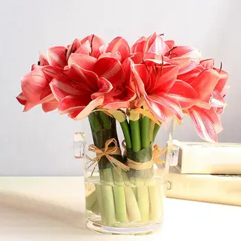 1 Букет от Изкуствени Цветя Кливии за Младоженци Сватба Парти Украса на Дома Градина Изкуствени и сухи цветя Кливия От Изкуствена Кожа