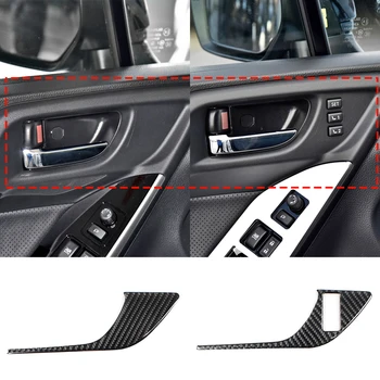 2 Бр. Декор панел дръжката на вратата на колата Стикери от карбон За Subaru Forester SJ 2016-2018 Аксесоари за интериор на автомобил