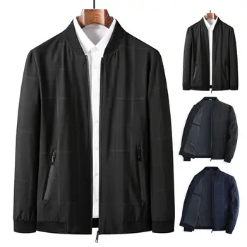 2023 Градинска ежедневни яке за мъже, однотонная, с цип, елегантен топ, висококачествен дизайн, градинска дрехи, топло яке за мъже