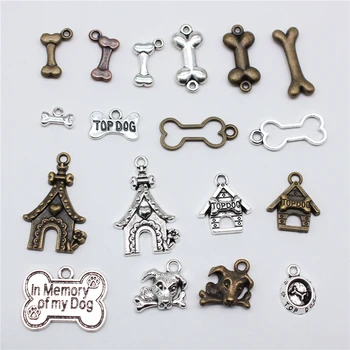 20pcs ключодържатели, окачване за кучешки къщички, висулки за производство на Тибетски ръчно изработени накити от бронз и сребро