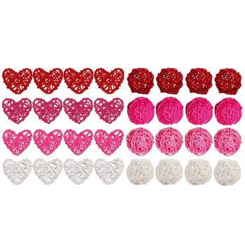 32шт. Декоративни сватбени плетени балони във формата на сърце и кръгли ротанговые топки на Свети Валентин