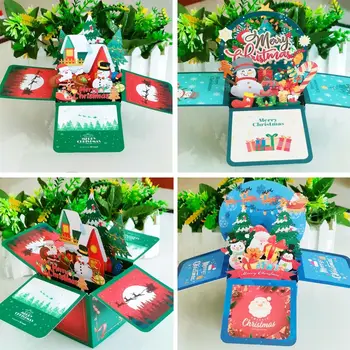 3D Поп букет Дядо Коледа, Коледен фестивал, Приятелка, Хартиени цветя, Коледни и Поздравителни картички, Благодарствени картички, Декорация, Подарък