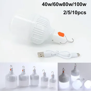 5 /10x60 w 100 W Преносими Фенери USB Крушка външно нощно Осветление Акумулаторна батерия LED подвесная Спасителна Палатка на Къмпинг p