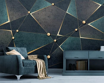 beibehang Индивидуални носталгия геометрични линии модерен минималистичен златен абстрактен луксозен фон 3d тапети papier peint