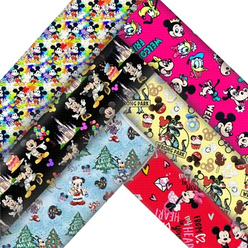 Disney Мини маус Мики 20*33 см Изкуствена Изкуствена Кожа Плат За Лъкове Занаяти САМ Материал Ръчно изработени Обеци Чантата си Чанта Обеци