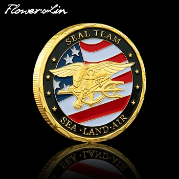 [FlowersLin] големия ПЕЧАТ на Съединените Щати Военноморска възпоменателна монета на САЩ Sea Land Of Air Seal Team Challenge Coin