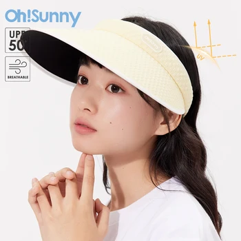 Ohsunny бейзболна шапка Лятна 2023 Нова Мода Открит Анти-UV UPF50 + Празен Надмощие С голяма Периферия UV-Защита Текстура Кубчета Лед Шапка За Голф