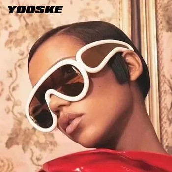 YOOSKE Ретро повече от Големи Кръгли Слънчеви Очила Дамски Луксозни Маркови Дизайнерски Реколта Пънк Очила за Мъже С Нитове Големи Слънчеви Очила с UV400