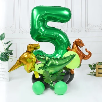 Балон от цифрово алуминиево фолио с динозавром, детски рожден ден, Латексный балон от алуминиево фолио с динозавром, честит рожден Ден, парти украса