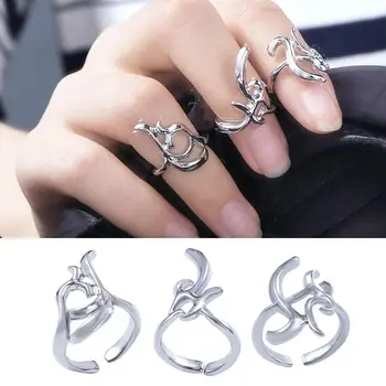 Винтажное сребро За мъже, Корейски пръстени за опашката, модни бижута, защитни пръстени за нокти, Женски откриване на пръстени, комплекти, пръстени за нокти на пръстите на краката.