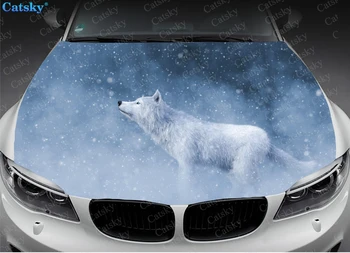 Вълкът е животно wolf king Стикер на предния капак на автомобила с изображение на лъв, vinyl стикер на предния капак, пълноцветен графичен стикер, изработени по поръчка за всеки автомобил