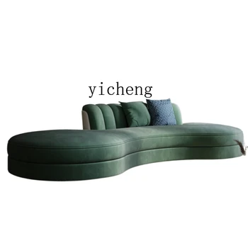 Голям плосък дизайнерски диван от вълнен специална форма XL в ретро-стил, усъвършенстван с неправилна форма