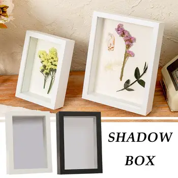 Дълбочина на сянка кутия 5 см, Дървена рамка за снимка за показване на триизмерни произведения Nordic САМ Wood Picture Frame Photo Decor