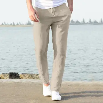 Дълги панталони, които са устойчиви на усадке, панталони за джогинг, директна, проста, обикновена, със странични джобове, мъжки панталони за ежедневието