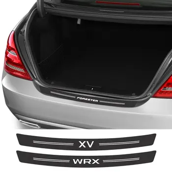 Етикети от въглеродни влакна в задната броня багажник за кола против надраскване, Автоаксесоари за Subaru Forester XV Ascent Legacy BRZ Outback WRX
