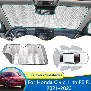 За Honda Civic 11-то Поколение FE FL 2021 2022 2023 Пълни Седалките Слънчеви Очила Стъкла на Автомобили Козирка Аксесоари За Интериора