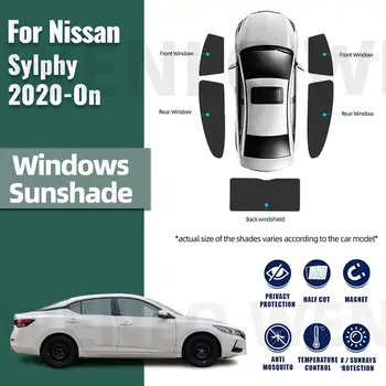 За Nissan Sylphy B18 Sentra Седан 2020-2023 2024 Магнитен Авто Козирка Шторка Предния Сенника На Предното Стъкло На Задния Страничен Прозорец