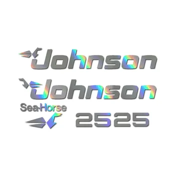 За подвесного лодка двигател Johnson мощност от 25 л. в. с изображение на морски кончета. Комплект от 5 теми.