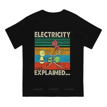 Забавна Волта-Ом-Амперная тениска за мъже, тениска, от чист памук кръгла яка, риза с къс ръкав, обяснява ток, тениски за възрастни
