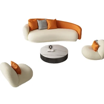 Заоблен диван в скандинавски стил за дневната, Нова творческа апартамент, диван за сядане, комплект за картинг