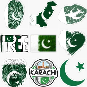 Знаме На Пакистан Карта Емблемата На Творчески Етикети Камион Автомобил Лаптоп Микробус Под Наем Прозорец Каска За Мотоциклет Състезателни Стикер Аксесоари