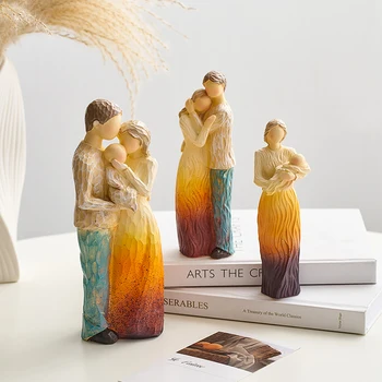 Идеи Художествен Декор Семейни Тематични Фигурки Начало Декор Занаяти Статуи На Хора От Смола Европейски Стил Хол Аксесоари Подарък