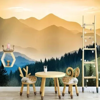 Изработена по поръчка стенопис Природни пейзажи Златната планина Зелена Гора фотообои фон хола тапети за декориране на стени