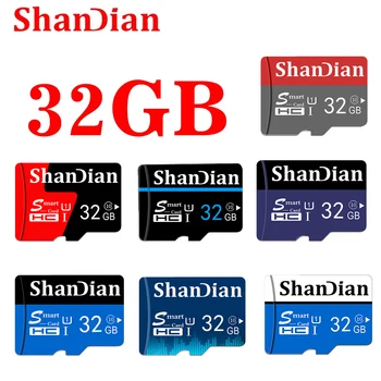 Карта памет SHANDIAN Microsd 128 GB 64 GB 32 GB Високоскоростна Светкавица TF SD-Карта с Флаш Ярки Цветове Смарт-Карта SD + SD адаптер
