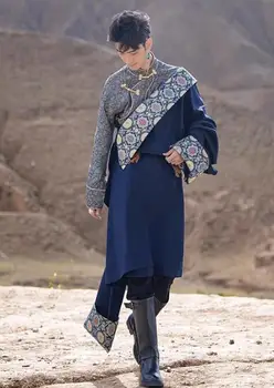Китайската тибетски етническа дрехи, мъжки тибетски риза