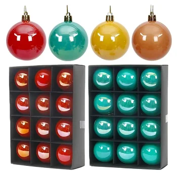 комплект Коледни топки 12шт 6 см, Разноцветни коледни украси 2023, Коледни коледни декорации за дома партита