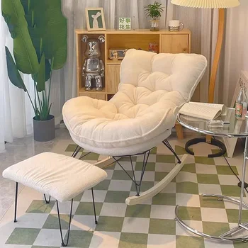 Красиви столове за всекидневна, просто дълбоко кресло, бяло скандинавски люлеещ се стол, Мързелив Ергономичен, Удобен Салон Fauteuil, Мебели за дома