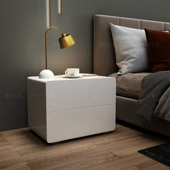 Малки нощни шкафчета от масив, дърво, боядисани в бяло, за спални, мебели в скандинавски стил, нощно шкафче за спалня, нощни полк, модерна специална