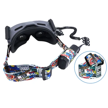 Мультяшная превръзка на главата за очила DJI FPV Flight Video Glasses V2 Графити С фиксиран каишка, работа на смени превръзка на главата, Аксесоари за летателни апарати