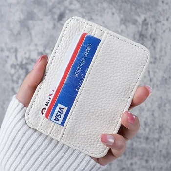 Нов модерен Универсален просто случаен скоба за карти с шарени Личи, креативна чанта за дреболии, корица за студентски автобусни карти