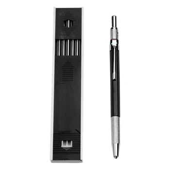 НОВОСТ-3шт Механичен молив 2,0 мм, грифельный молив за груб рисуване, строително дърводелски Художествен скица С 36 сменяеми притурки - черен