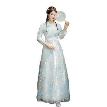 Облекло за китайски народни танци, Традиционен Древен костюм Красива принцеса Ханфу Рокля на Цветя Феите Облекло за cosplay от телевизионния филм