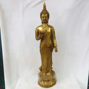 Огромна Азия Тайланд медни Декоративна Стои Статуя на буда хол Компанията КЪСМЕТ И сигурност Статуя на Буда Шакямуни