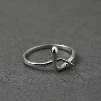 Оригинален дизайн сребрист цвят прости тайландски сребърни геометрични пръстени за жени без инкрустации ретро унисекс бляскава вечер украса