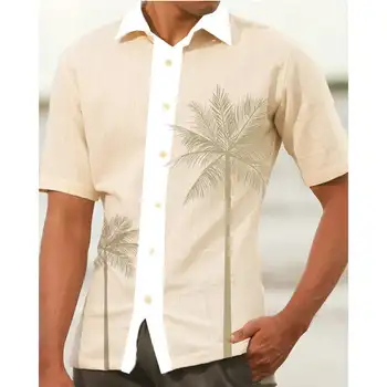 Просто тениска с къси ръкави и принтом кокосовата палма M3