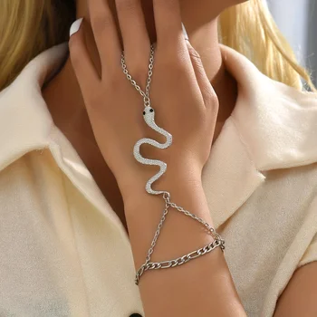 Пръстен-гривна във формата на готически змии, дамски интегрирана верига, за жени и момичета