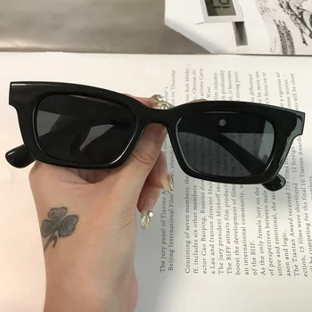 Ретро Квадратни Слънчеви очила Дамски Маркови Дизайнерски Слънчеви Очила в ярки цветове Vintage слънчеви Очила в малка рамка за жени Oculos De Sol
