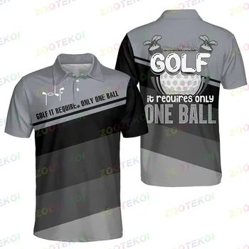 Риза-топка за голф, за която е необходима само една топка, мъжка риза поло с къс ръкав копчета и цип