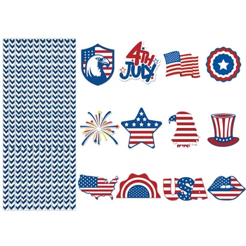 Сламки за Американското Ден на Независимостта Декор от Знамена Добре Обработени Патриотични Сламки за Пиене на Ден в Памет на Деня на Труда и Деня на Ветераните
