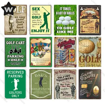 Спортна метална табела за голф Реколта стикери за стена Метален плакат в ретро стил Потертая Лидице табела Лидице знак за човек Cave Club Garage Decor