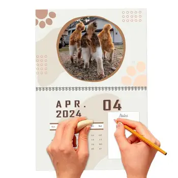 Стенен Календар в 2024 Година 12-Месечен Календар С Смешно Котка На Януари Декември 2024 2024 Дневен График Минималистичен Офис Стенен Календар За Съветници