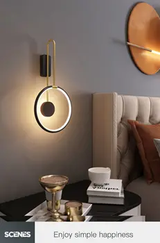 Стенен лампа Нощна лампа за спални Прост Модерен Светлина Луксозна Скандинавски Хол Телевизионен Фон Стена Творчески Коридор Проход