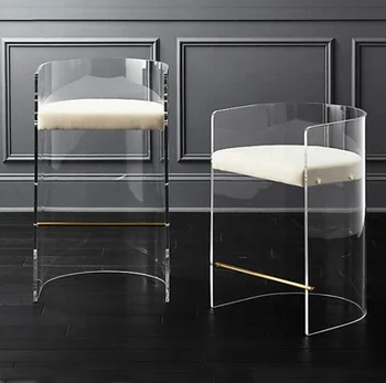Столове от прозрачен акрил с уникален дизайн, Акрил, изпражненията, Висока бар стол Lucite, Модерен акрилни бар стол