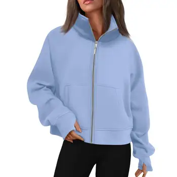 Супер мека дамски hoody, приветлив женски пуловер, стилна дълга светкавица, мека текстура, удобна за кацане, женски аксесоар отвътре