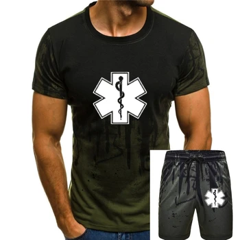 Тениска спешна медицинска помощ, мъжки ежедневни тениска с къс ръкав, мъжки стръмни върхове