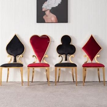 Трапезария стол от неръждаема стомана Модерен Хотелски Метални Трапезни столове Модерен Дом Лампа Луксозно кресло за преговори Мебелите за дневна